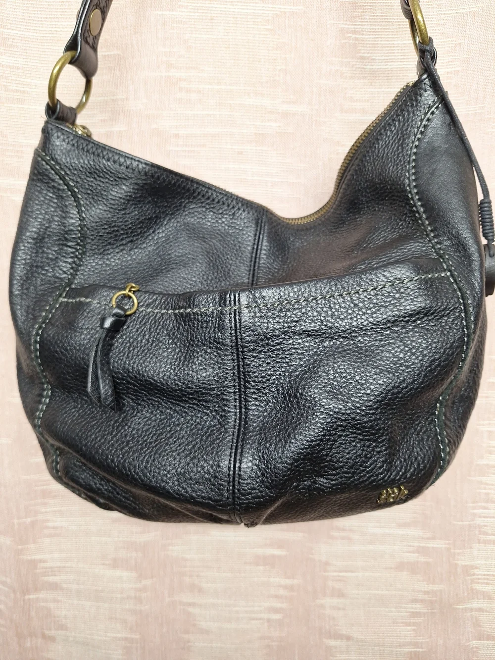 The Sak Black Pebbled Leather Hobo Shoulder Bag